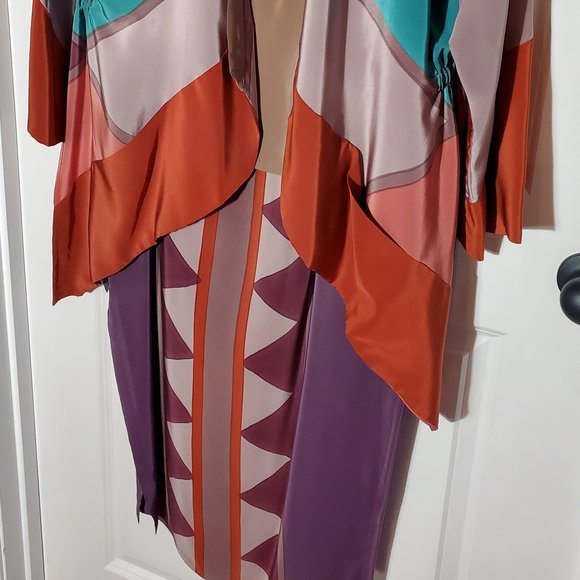 Mosswear Hand Painted 3-PC Silk Dress – Size M - Picture 2 of 12